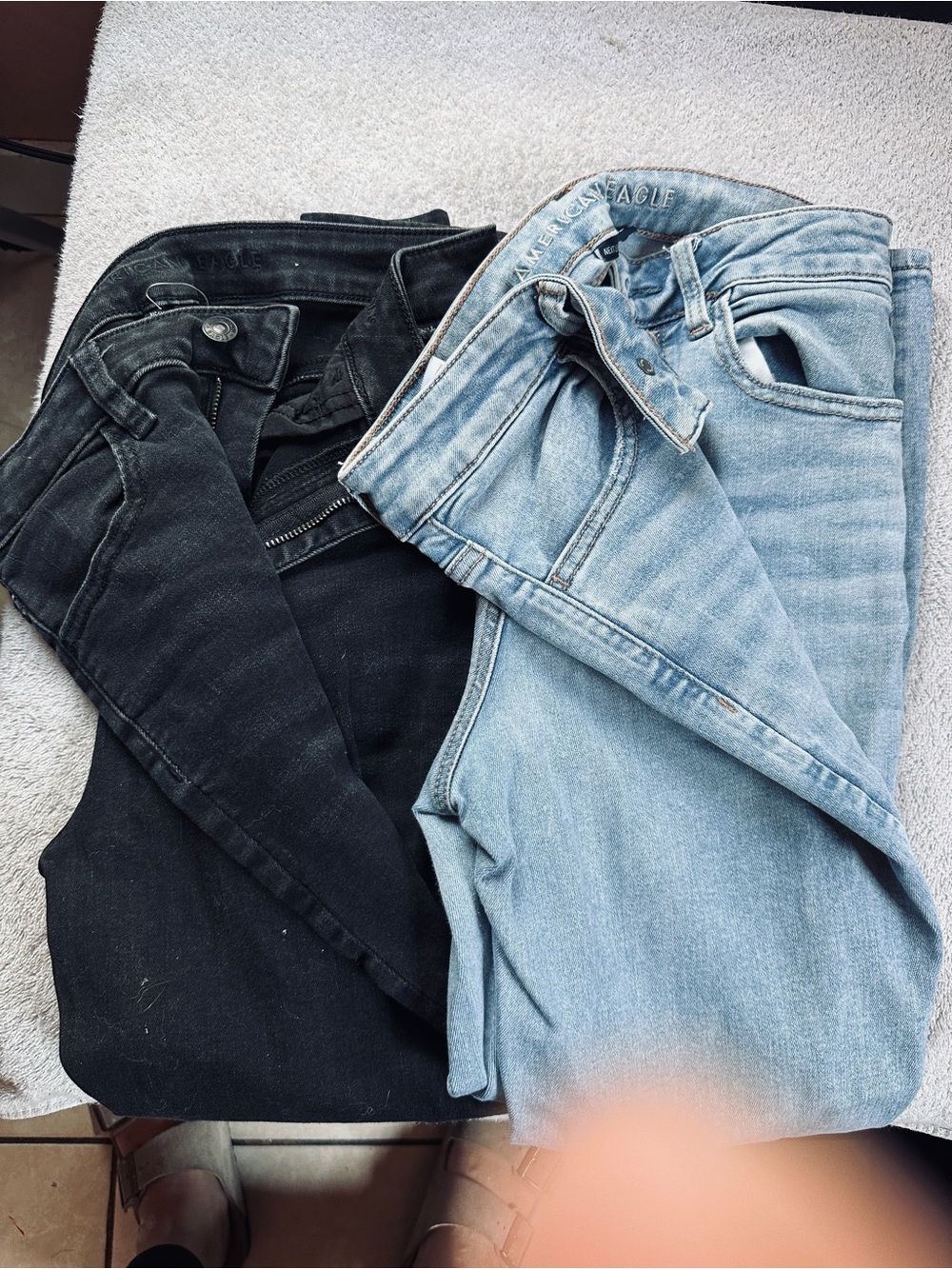 American Eagle Outfitters Skinny Jeans in Black and Light Blue